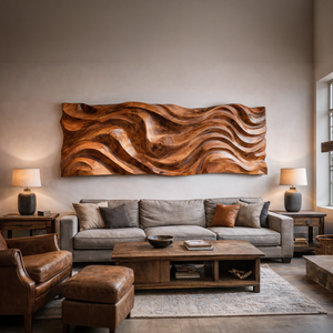 Organic Wavy Wooden Wall Art For Luxury Interiors