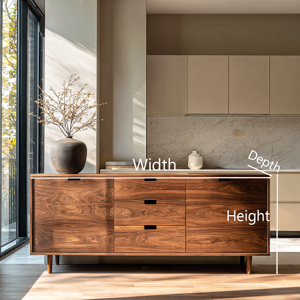 Contemporary Wooden Sideboard For Modern Living Room