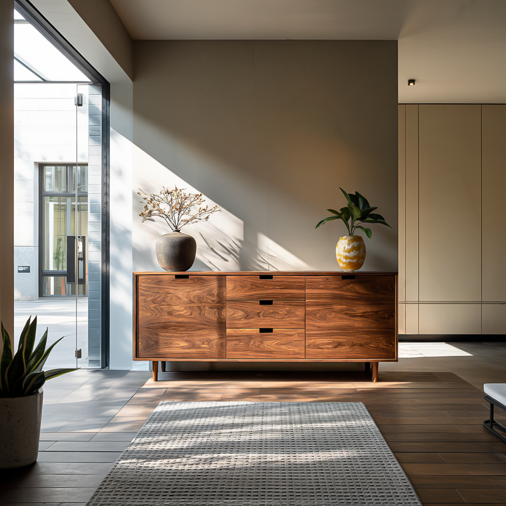 Contemporary Wooden Sideboard For Modern Living Room