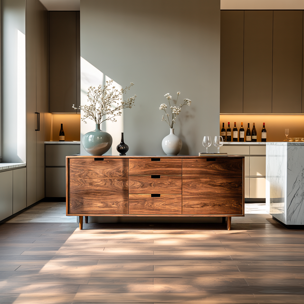 Contemporary Wooden Sideboard For Modern Living Room