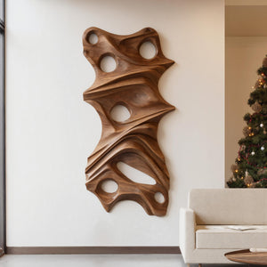 Modern Organic Sculptural Wall Art Panel For Holiday