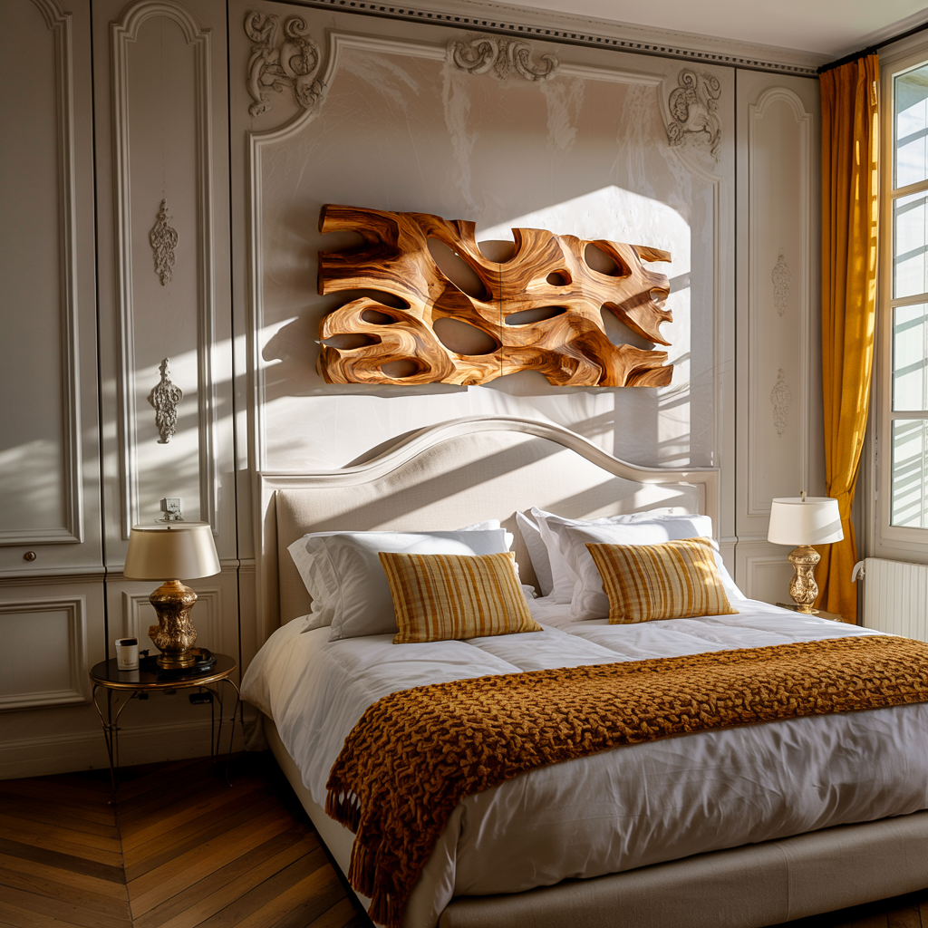 Modern Sculptural Wooden Wall Art For Living Room Decor
