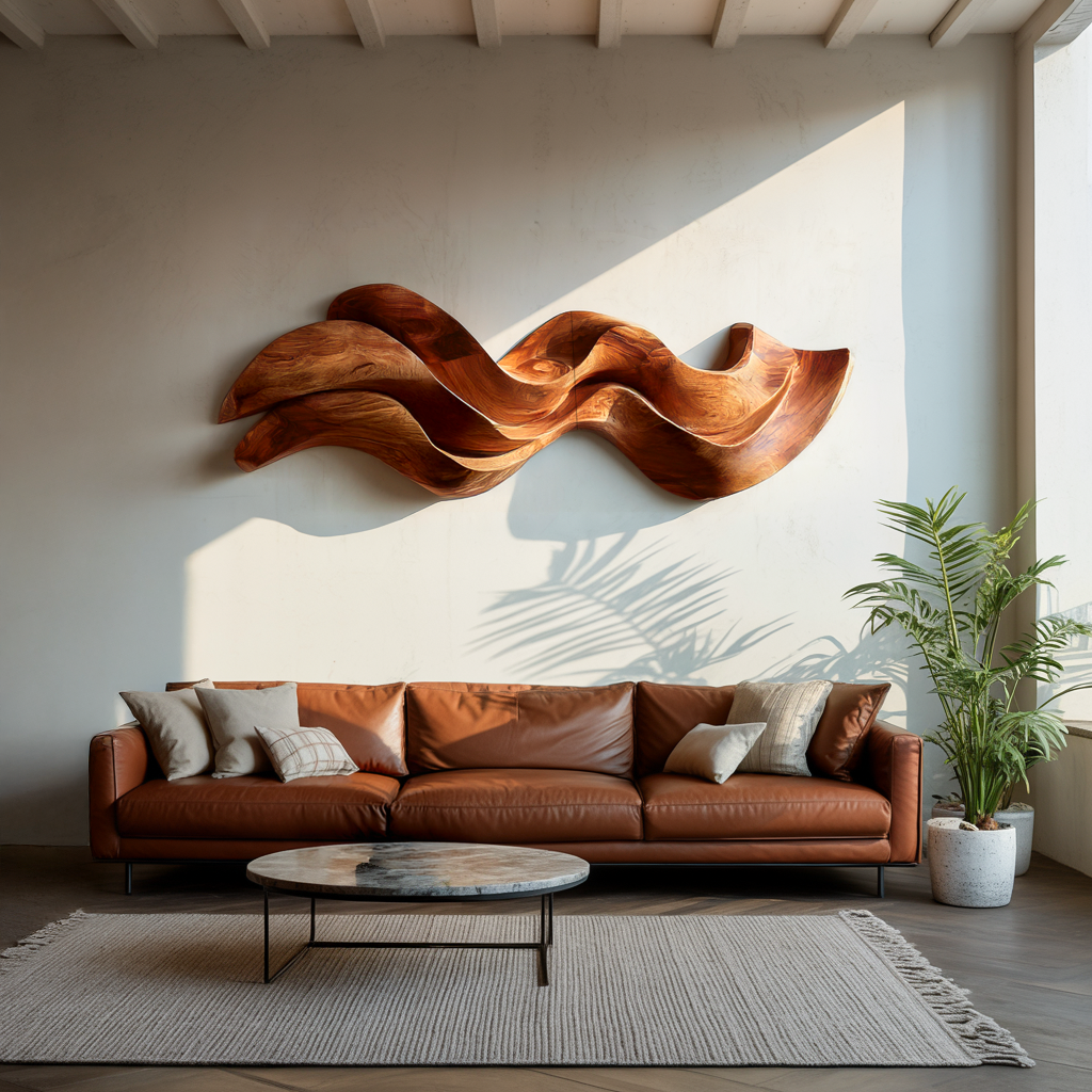 Organic Flowing Wooden Wall Art For Home Styling