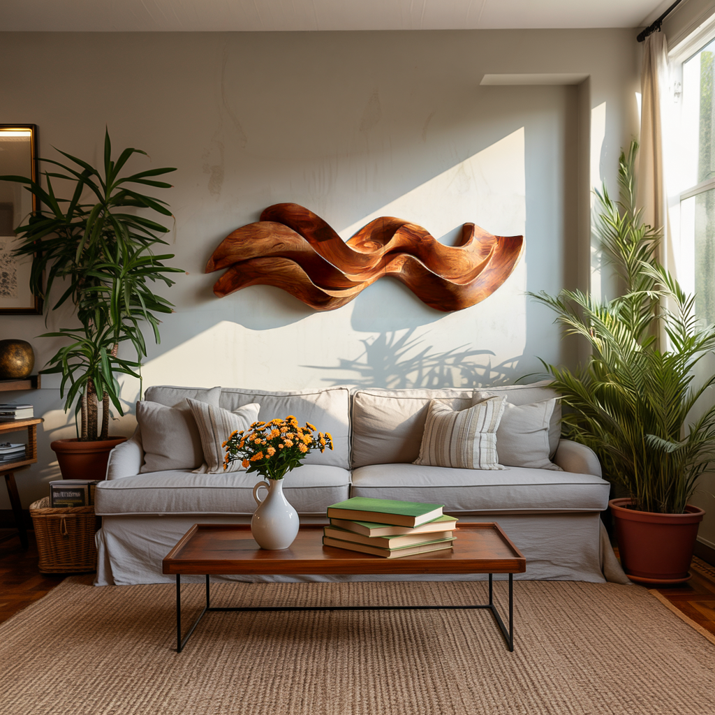 Organic Flowing Wooden Wall Art For Home Styling