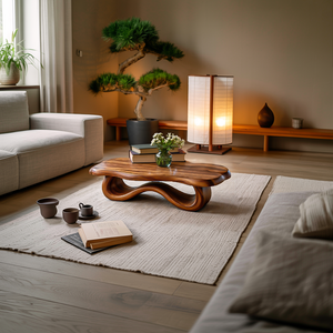 Organic Sculptural Wooden Coffee Table For Living Room