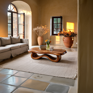 Organic Sculptural Wooden Coffee Table For Living Room
