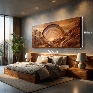 Modern Wood Mountain Sunrise Wall Art For Living Room