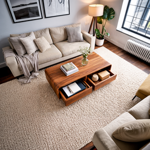 Modern Wood Coffee Table With Drawer For Living