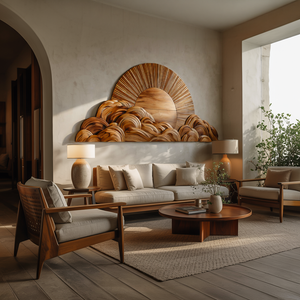Modern Wooden Cloud And Sun Wall Art For Bedroom