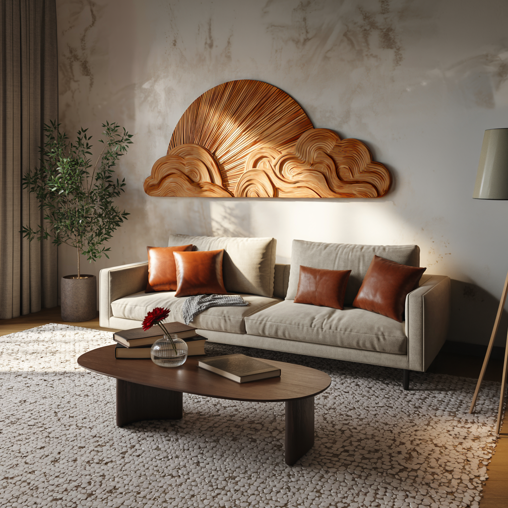 Contemporary Wooden Cloud Wall Art For Wall Decor