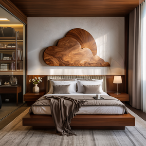 Minimalist Wooden Cloud And Sun Wall Art For Elegant Interior