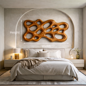 Contemporary Wooden Wall Art With Cutout Sculpture For Bedroom