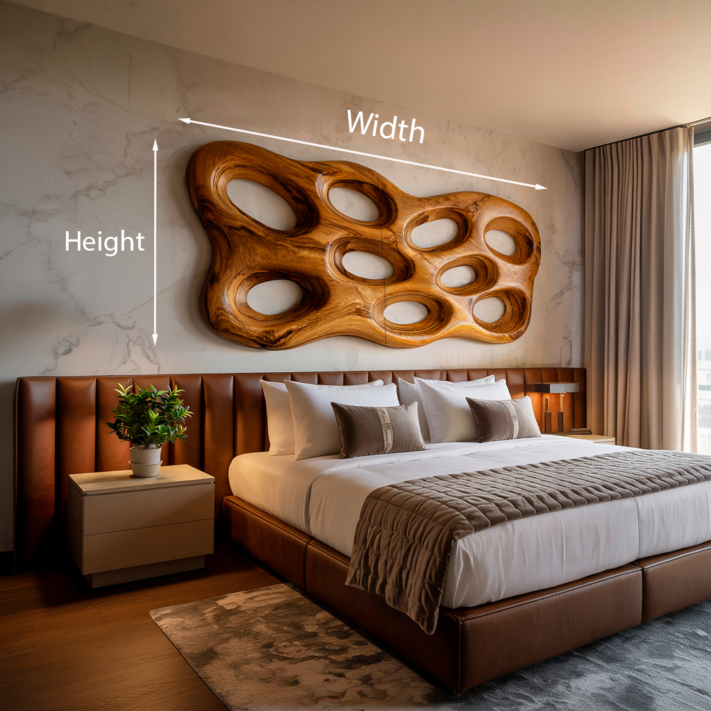 Organic Wooden Wall Art With Openwork Design For Modern Home