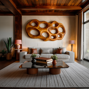 Modern Wooden Wall Art Hollow Form For Contemporary Space
