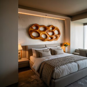 Modern Wooden Wall Art Hollow Form For Contemporary Space