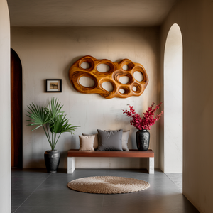 Modern Wooden Wall Art Hollow Form For Contemporary Space