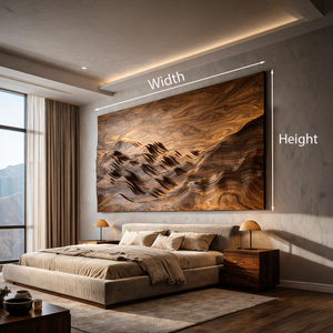 Minimalist Wooden Mountain Range Relief Wall Art for Living Decor