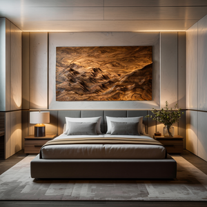 Minimalist Wooden Mountain Range Relief Wall Art for Living Decor