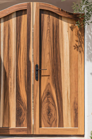 Curved Top Garden Gate Double Entry Door For Villa Courtyard