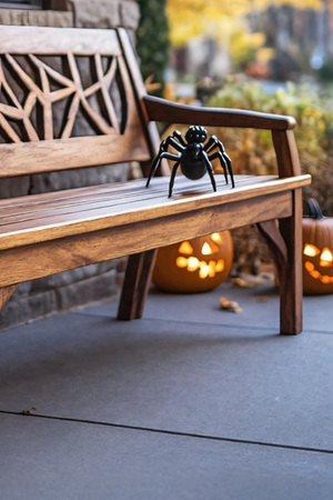 Rustic Solid Wood Halloween Bench For Spooky Outdoor Home Decor