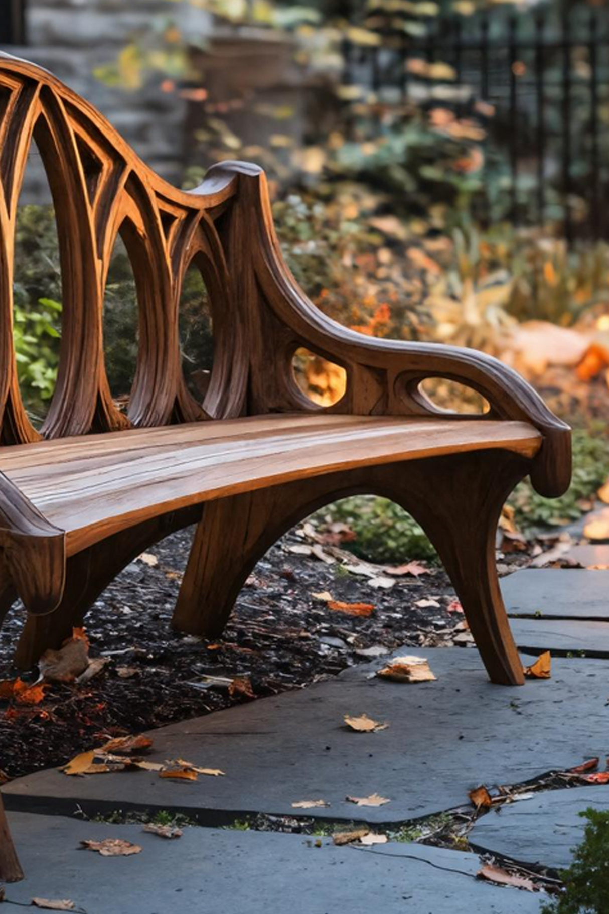Farmhouse Solid Wood Halloween Bench For Outdoor Porch Design