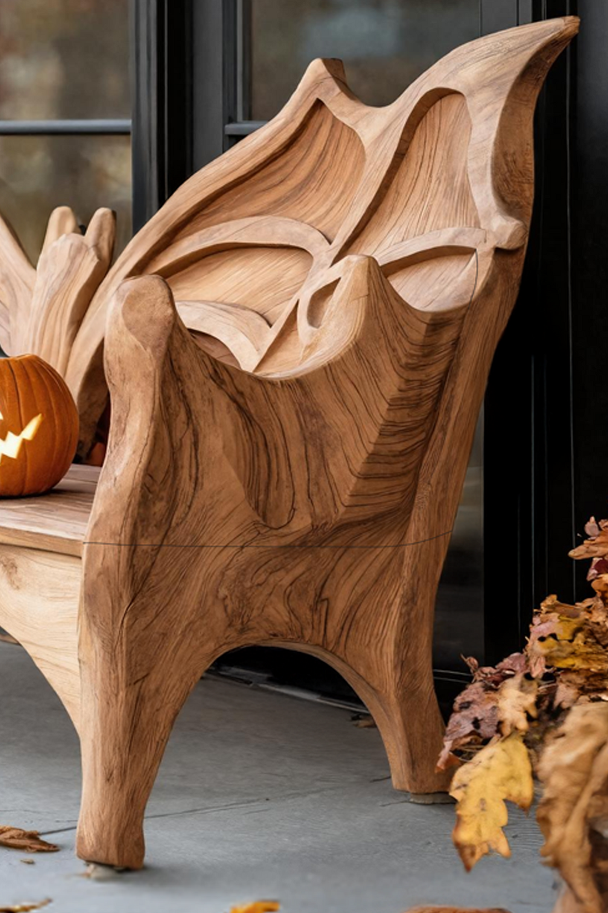 Mid Century Live Edge Outdoor Bench For Patio And Garden Design