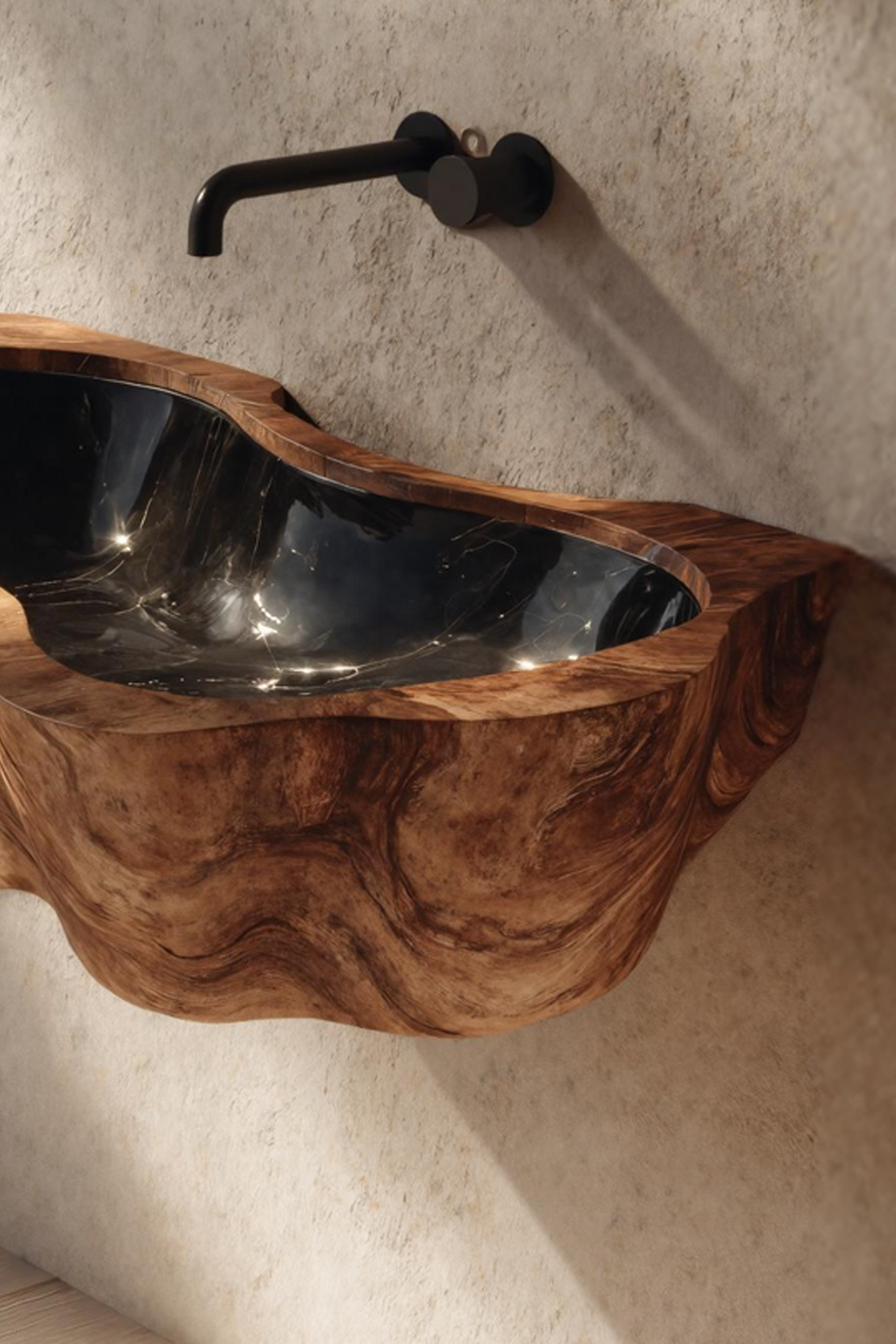 Farmhouse Live Edge Wood Vanity Sink For Natural Furniture Decor