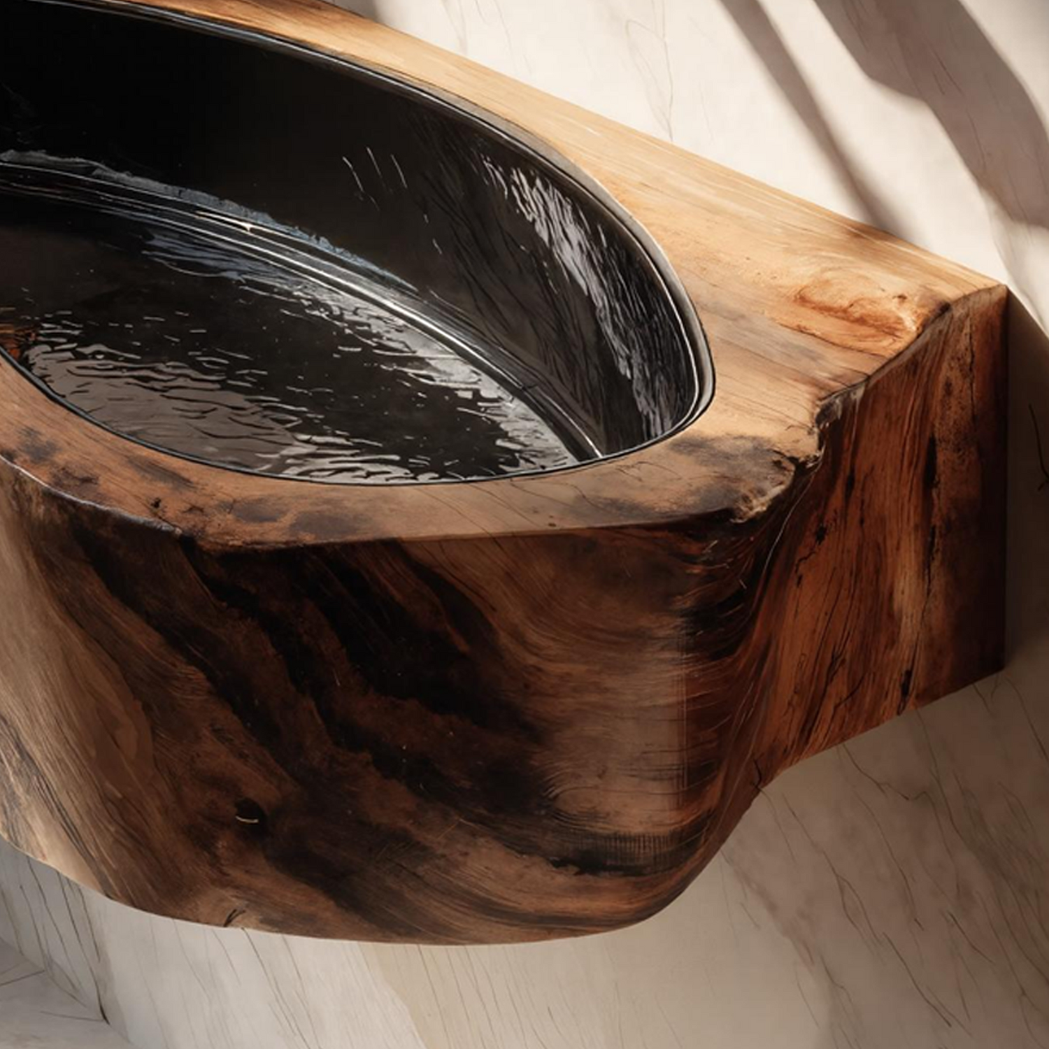 Handcrafted Live Edge Wood Vanity Sink For Natural Bathroom Decor