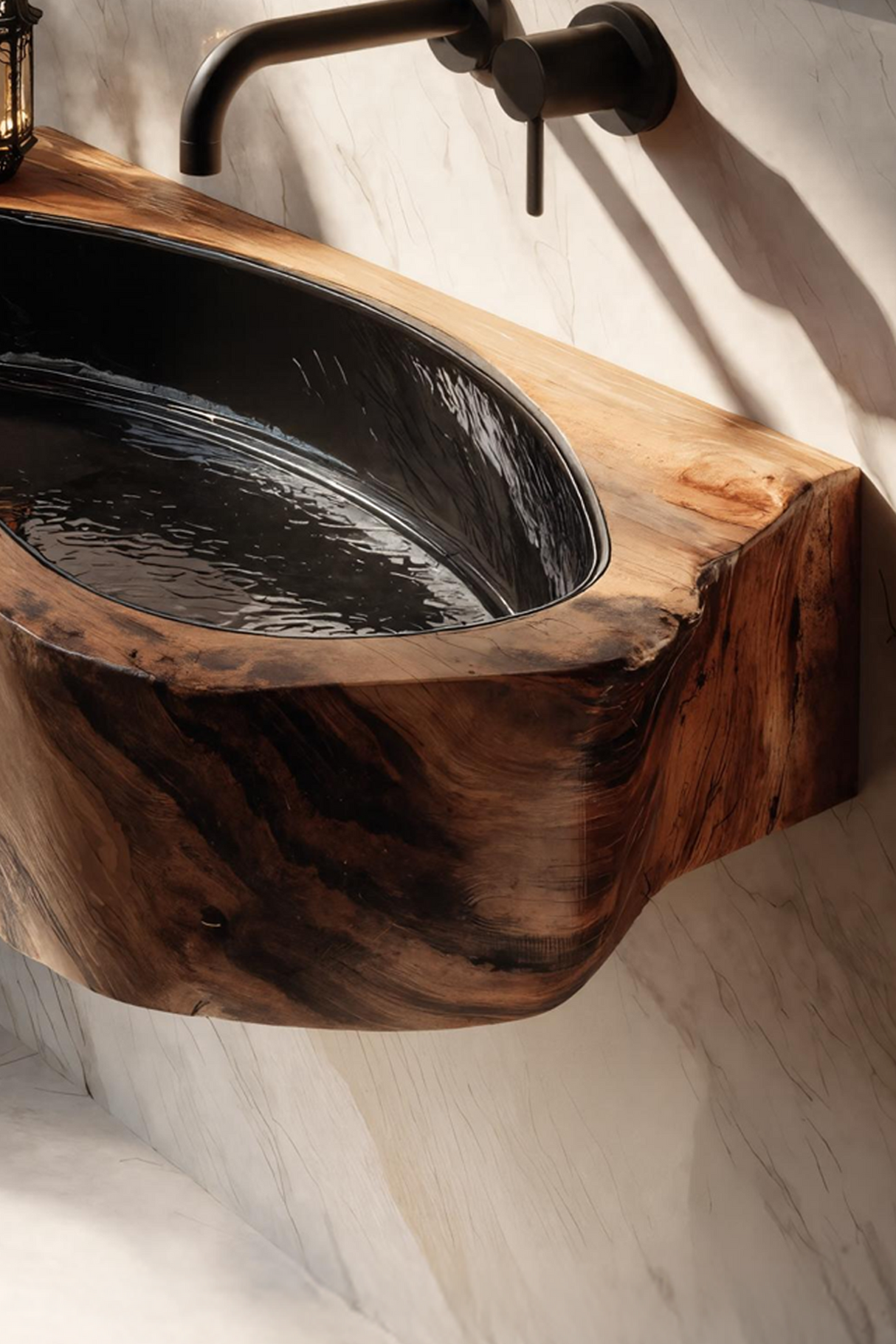 Handcrafted Live Edge Wood Vanity Sink For Natural Bathroom Decor