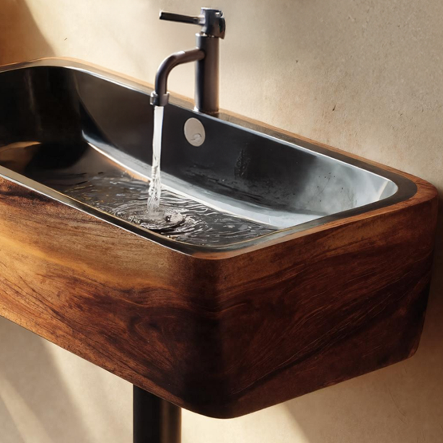 Modern Solid Wood Wash Basin For Spa Inspired Bathroom Decor