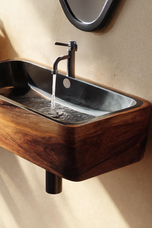 Modern Solid Wood Wash Basin For Spa Inspired Bathroom Decor