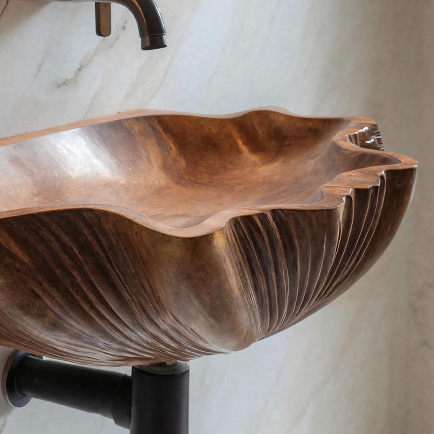 Mid Century Wooden Live Edge Wood Vanity Sink For Modern Bathroom Decor