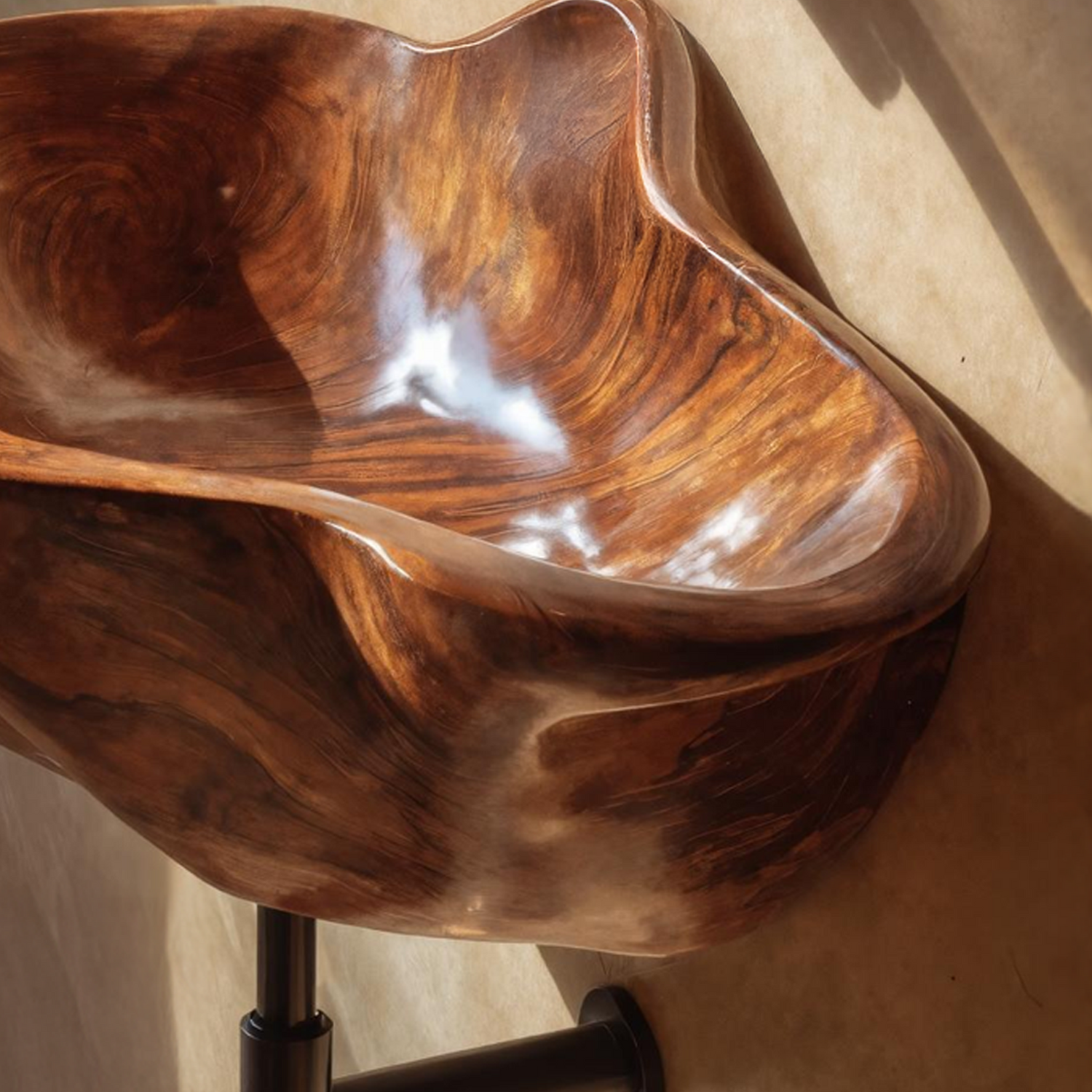 Handcrafted Solid Wood Wash Basin For Designer Furniture Decor Spaces