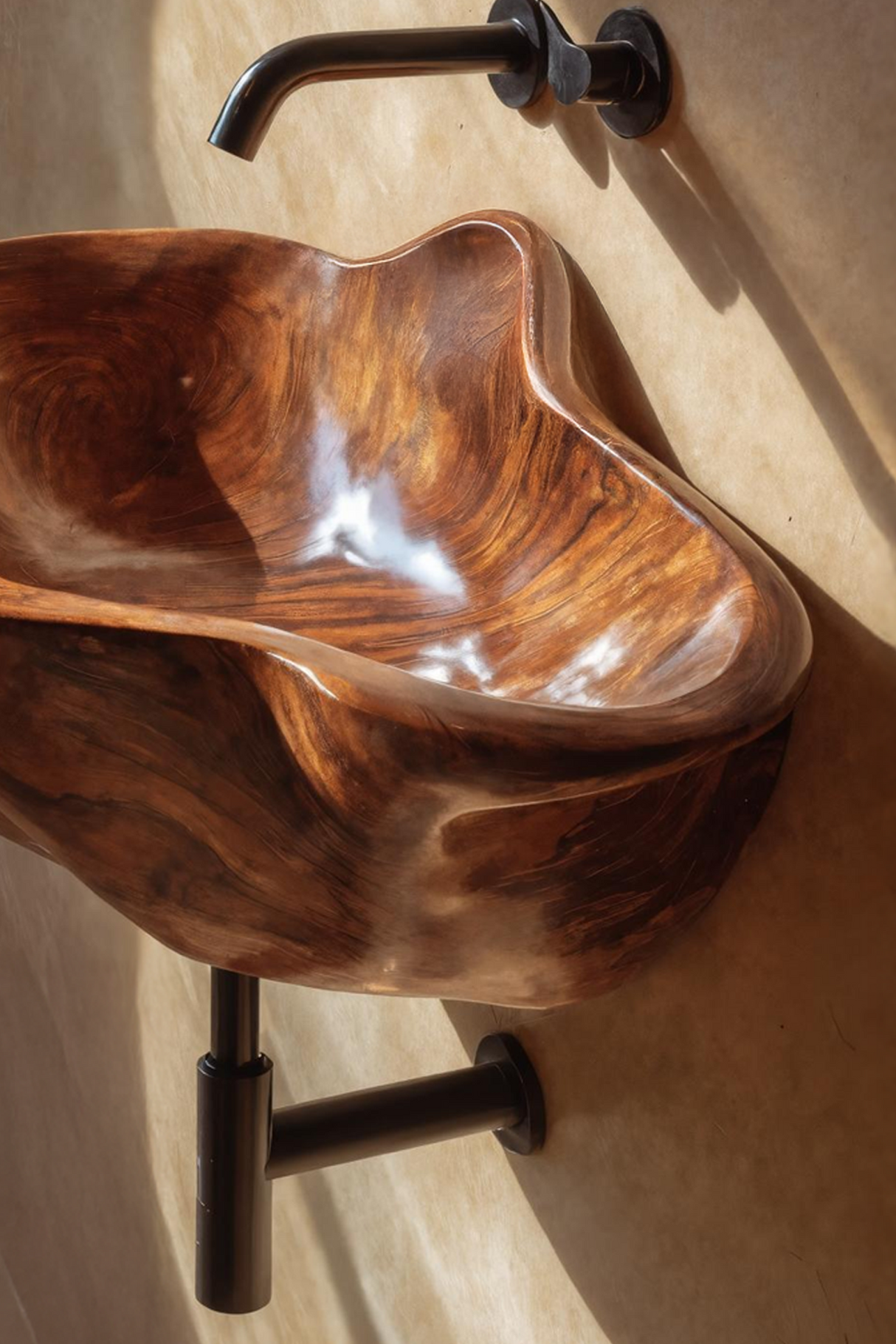 Handcrafted Solid Wood Wash Basin For Designer Furniture Decor Spaces