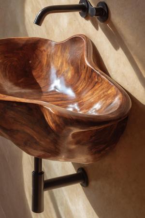 Handcrafted Solid Wood Wash Basin For Designer Furniture Decor Spaces