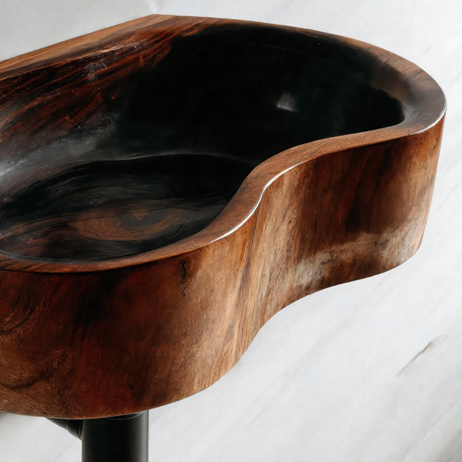 Mid Century Solid Wood Wash Basin For Elegant Bathroom Furniture Decor