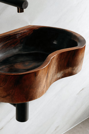 Mid Century Solid Wood Wash Basin For Elegant Bathroom Furniture Decor