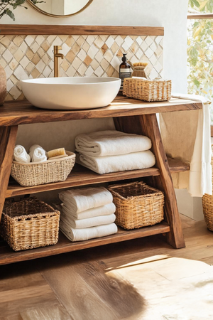 Rustic Vanity With Drawer For Compact Bathroom Spaces