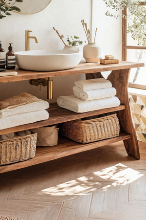 Handcrafted Live Edge Vanity For Bathroom Functionality