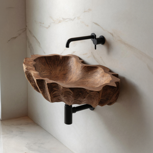 Mid Century Wooden Live Edge Wood Basin For Bedroom Interior Decor