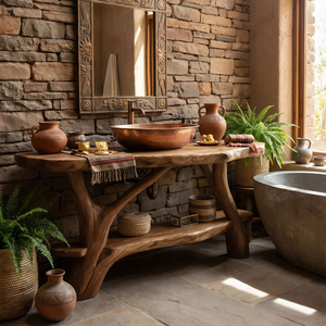 Minimalist Handmade Sink Vanity For Powder Bathroom