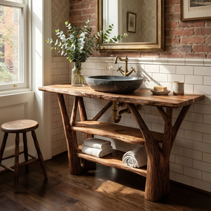 Minimalist Wooden Vanity For Modern Bathroom Interior
