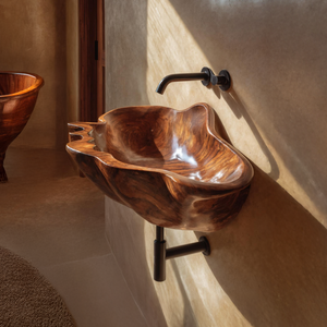 Handcrafted Solid Wood Wash Basin For Designer Furniture Decor Spaces