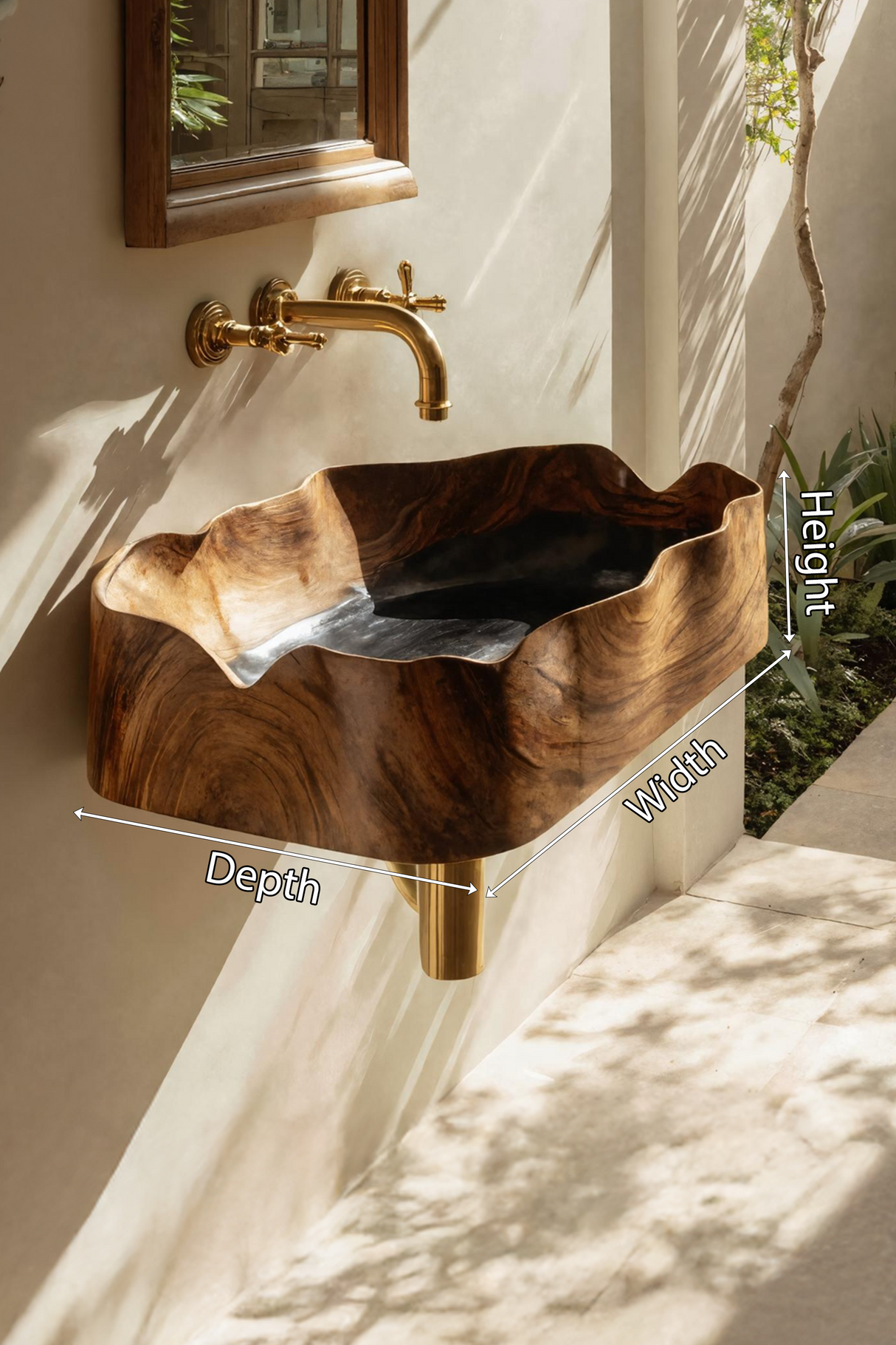 Farmhouse Solid Wood Vanity Sink For Bathroom Furniture Design