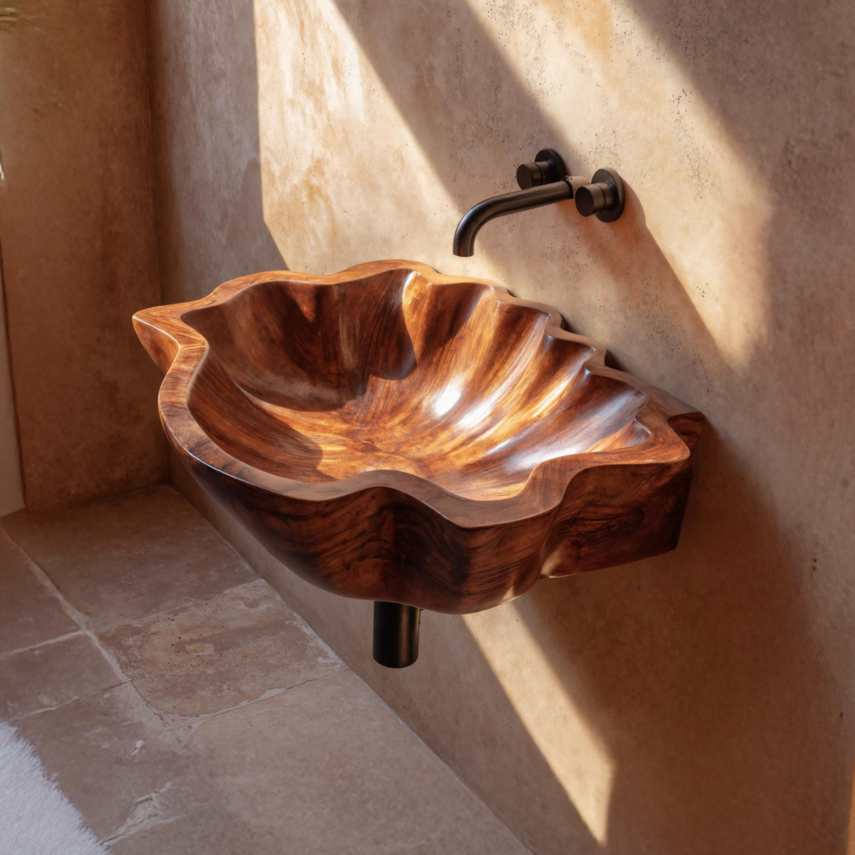 Modern Wooden Live Edge Wood Basin For High End Furniture Decor