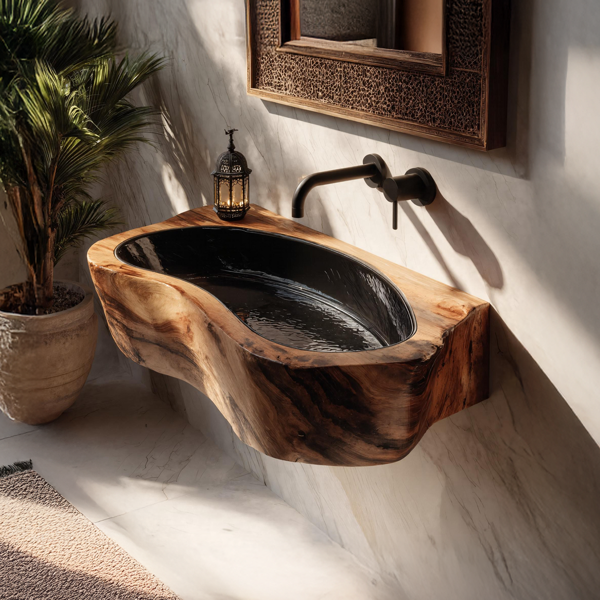 Handcrafted Live Edge Wood Vanity Sink For Natural Bathroom Decor