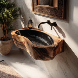 Handcrafted Live Edge Wood Vanity Sink For Natural Bathroom Decor