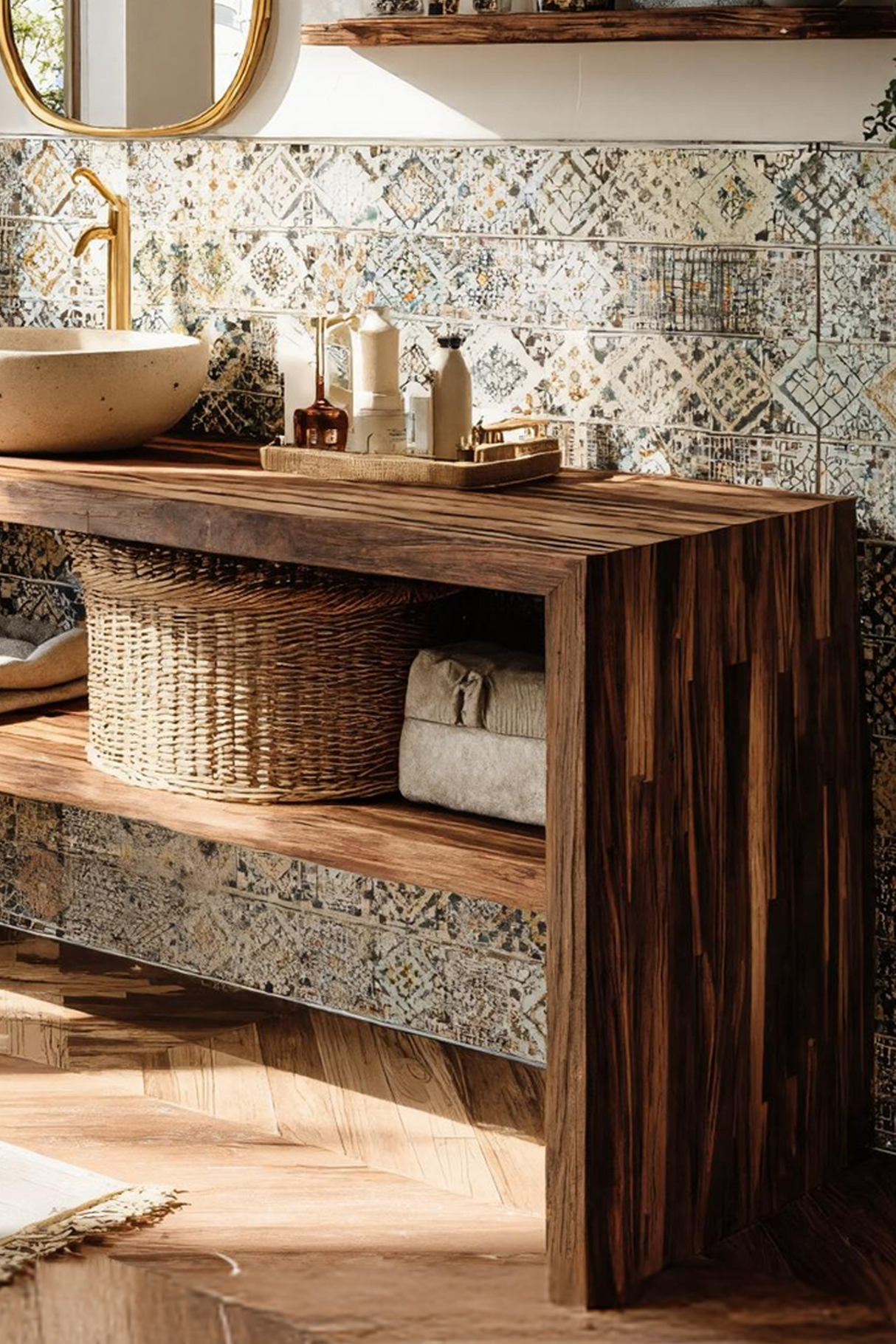 Live Edge Bathroom Storage Cabinet For Furniture Decor