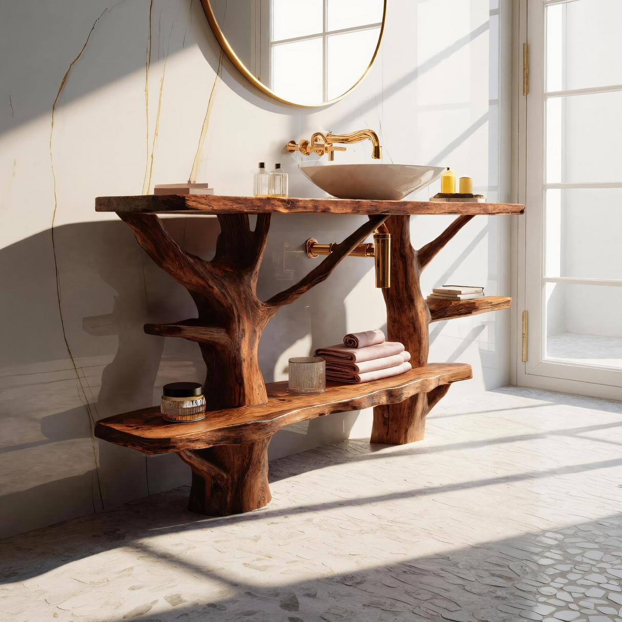 Mid Century Solid Wood Vanity Furniture Decor For Modern Bathroom