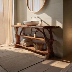 Farmhouse Handcrafted Live Edge Bathroom Vanity For Bathroom Decor